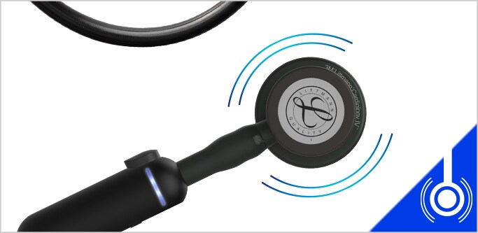 Stetoskop 3M Littmann Electronic Model 3200 na białym tle.
